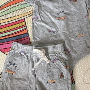 Gray Dinosaur Print Baby Outfit